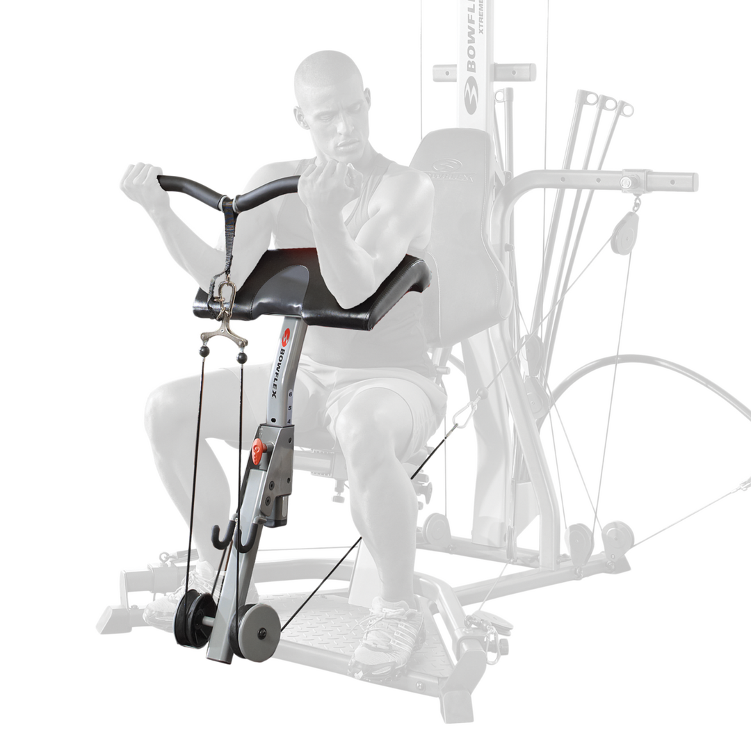 BowFlex Preacher Curl Attachment on white background.