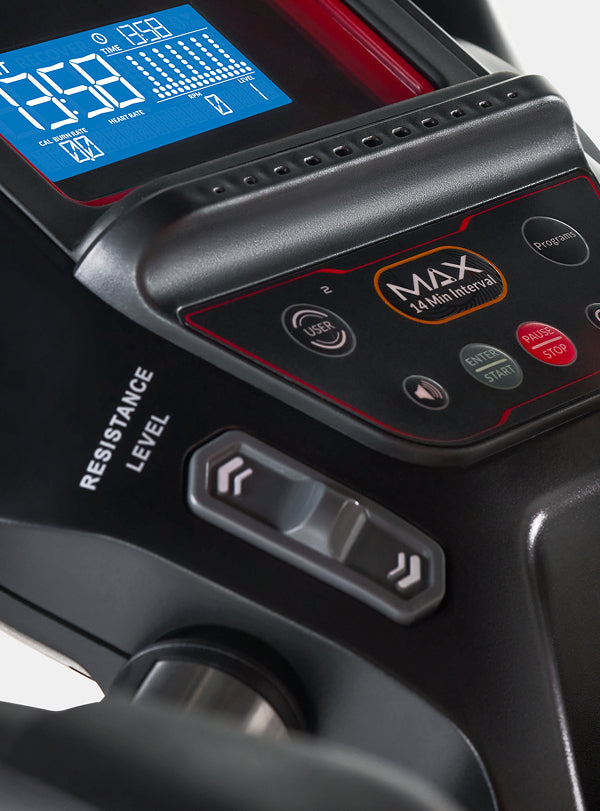 Resistance level button on the BowFlex Max Trainer M6.