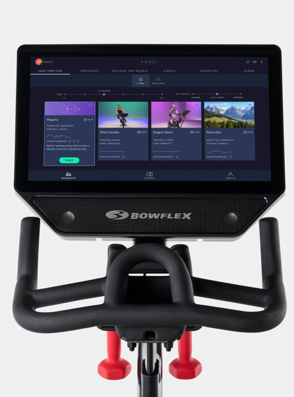 BowFlex VeloCore Bike 22 touchscreen.