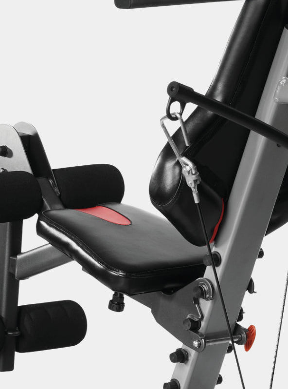 BowFlex Xtreme 2 SE adjustable height seat with removable seat base.