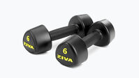 Black ZIVA Urethane Tribell Dumbbells - 6 lbs--thumbnail