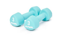 ZIVA Neoprene Tribell Dumbbells &ndash; Turquoise &ndash; 3 lbs, Pair--thumbnail