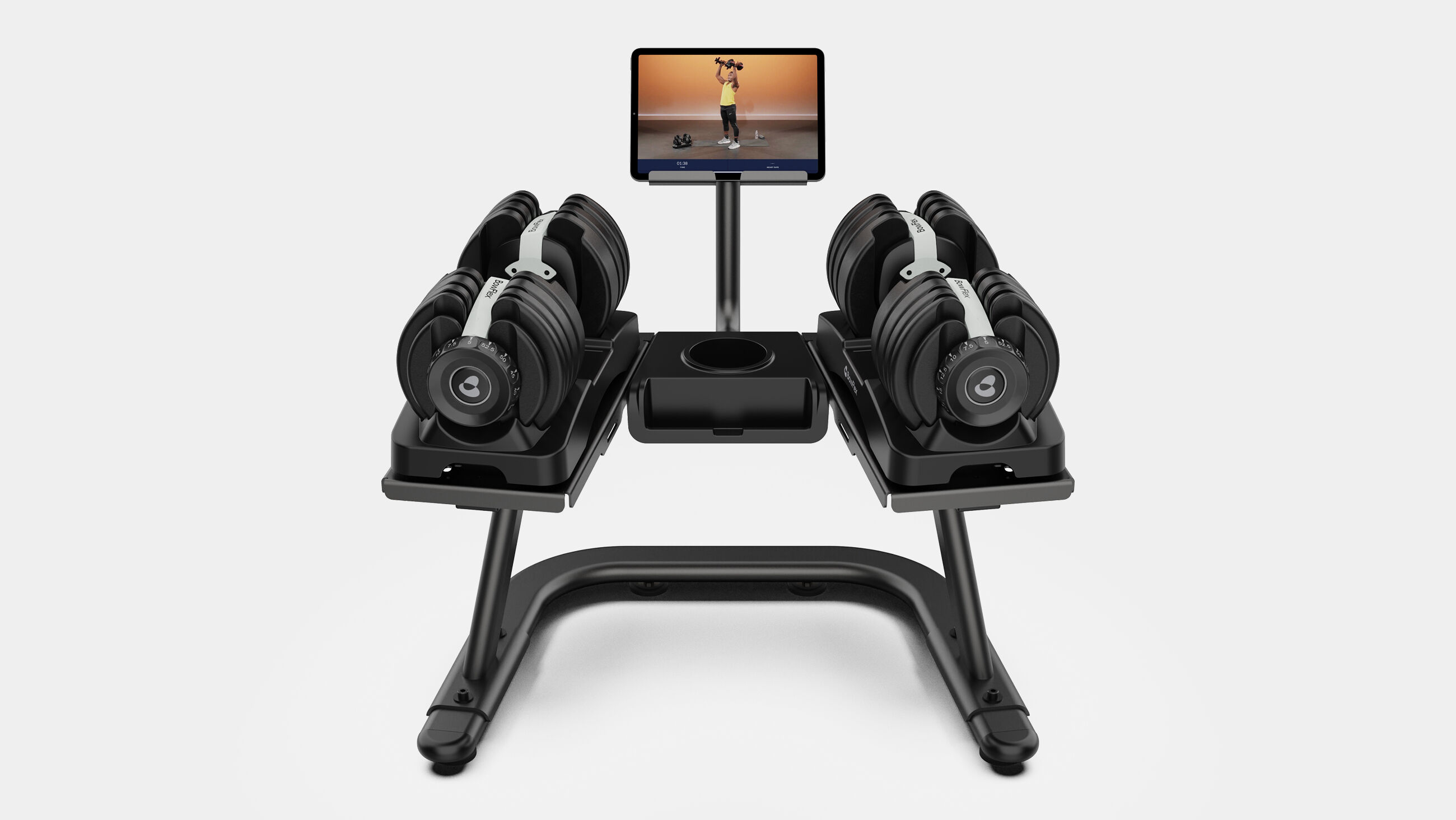 BowFlex SelectTech Adjustable Dumbbell Stand - Filled Front View - default view