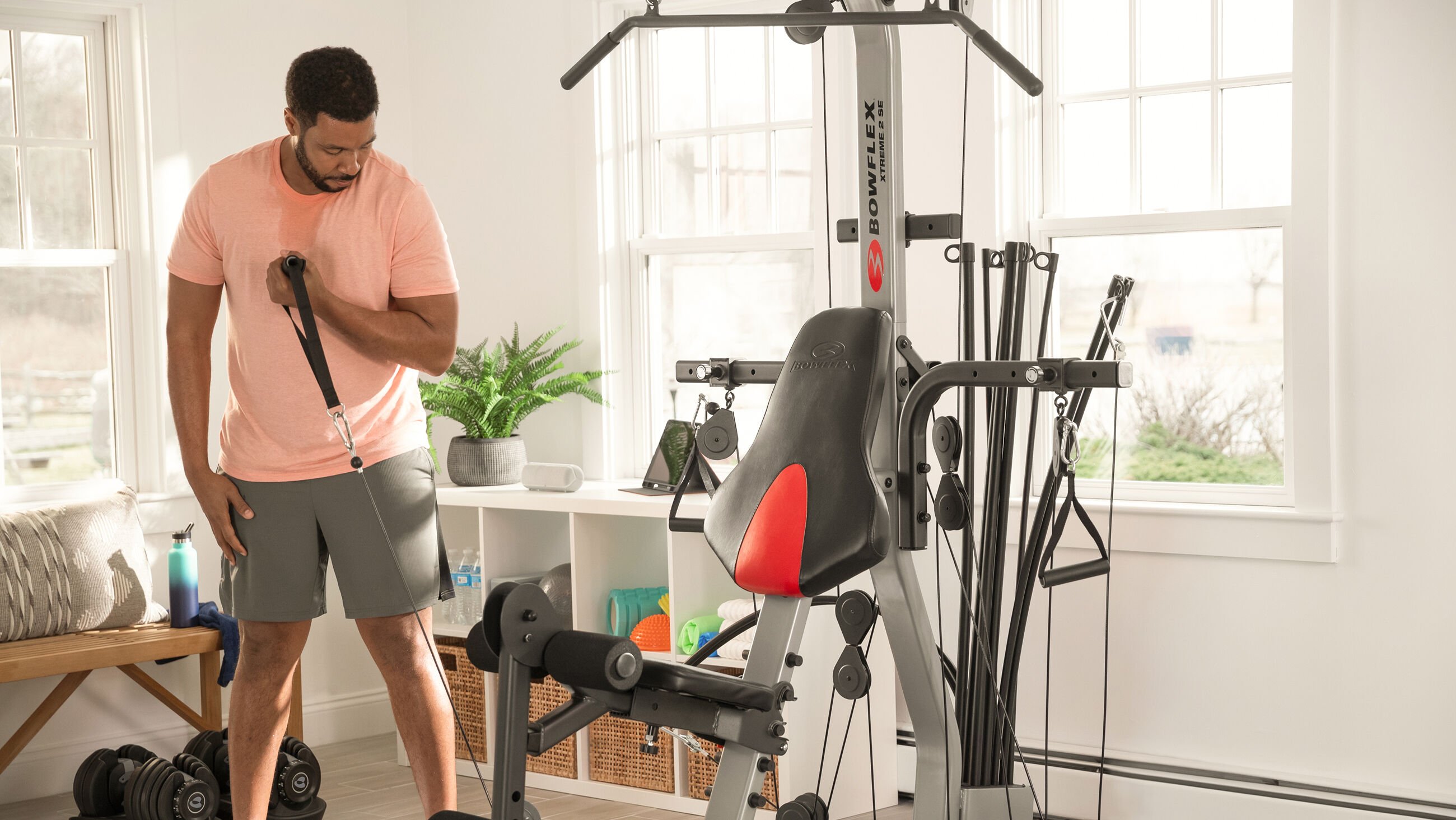 Man doing a standing biceps curl - default view