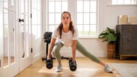 Dumbbell lunges--thumbnail