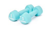 ZIVA Neoprene Tribell Dumbbells &ndash; Turquoise &ndash; 5 lbs, Pair--thumbnail