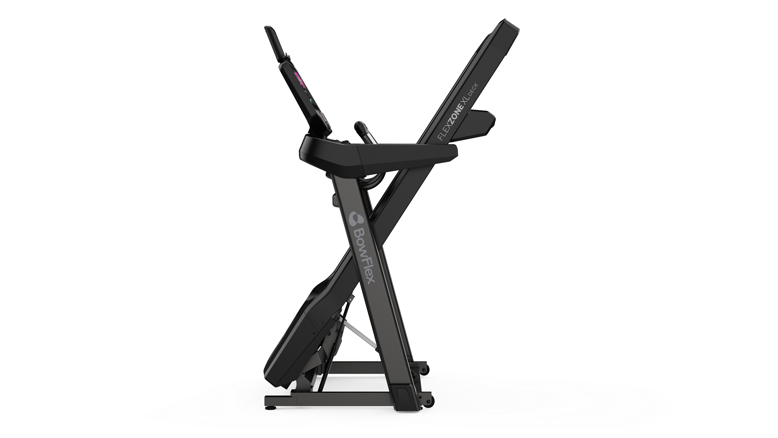 T16 Treadmill folded for easy storage - default view