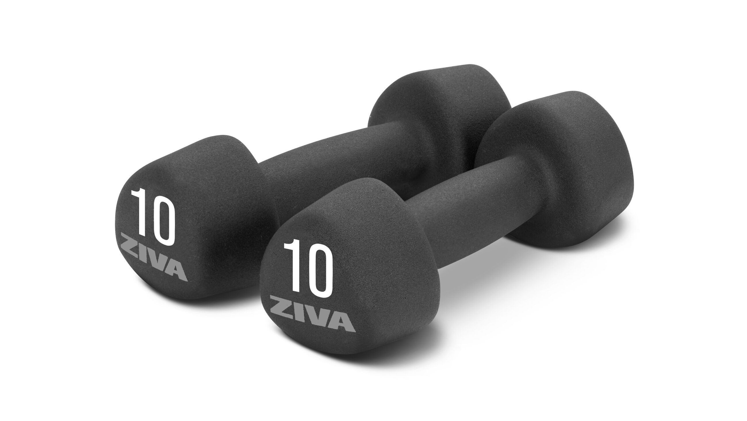 ZIVA Neoprene Tribell Dumbbells &ndash; Black &ndash; 10 lbs, Pair - default view