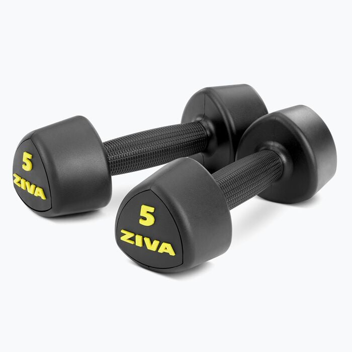 ZIVA Urethane Tribell Dumbbells &ndash; 5 lbs, Pair