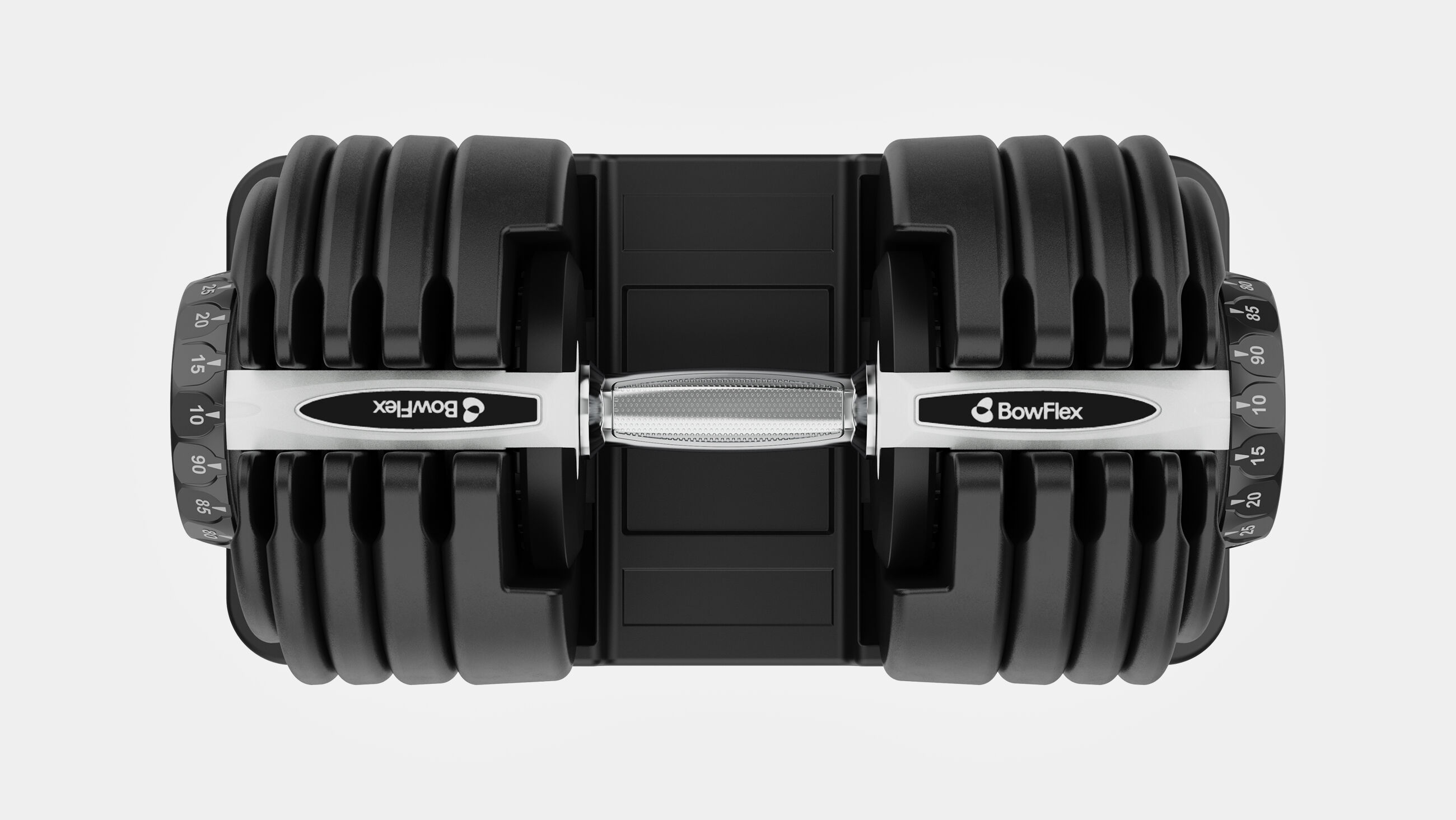 Top view of a single Results Series 90 dumbbell - default view