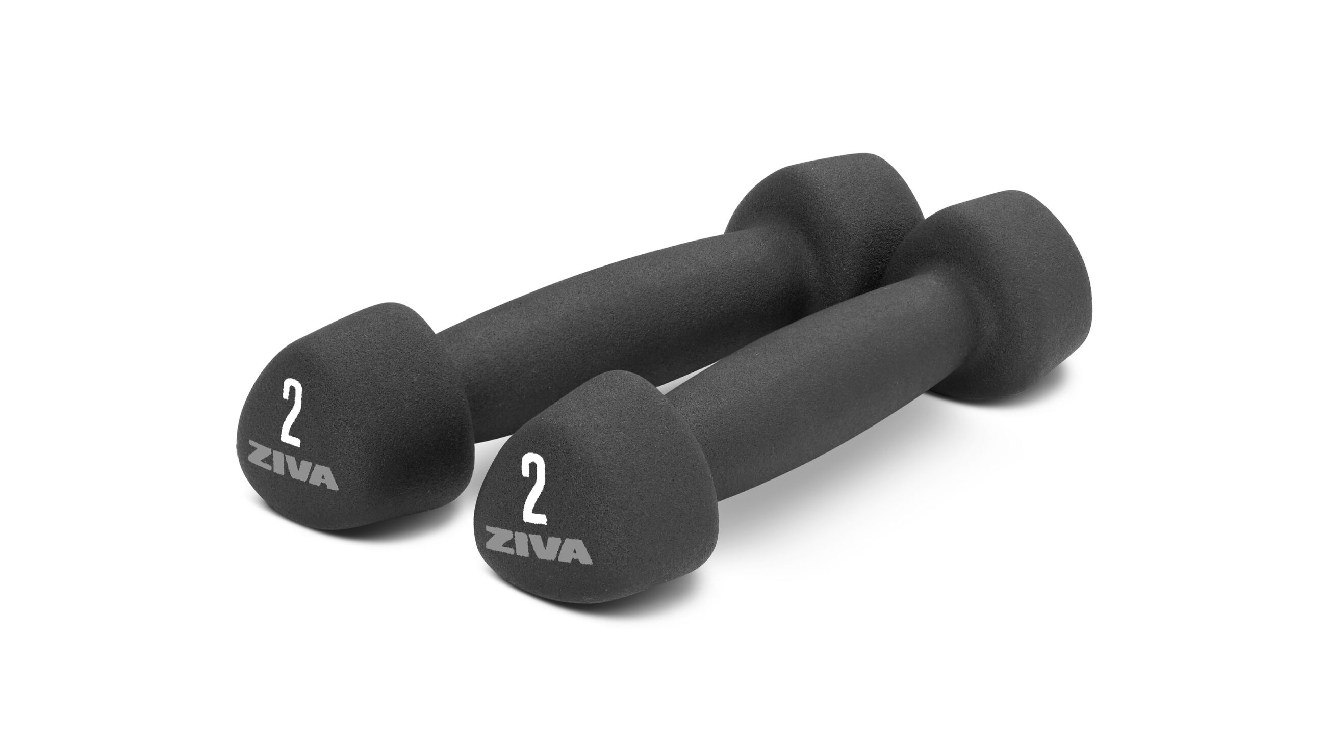 ZIVA Neoprene Tribell Dumbbells &ndash; Black &ndash; 2 lbs, Pair - default view