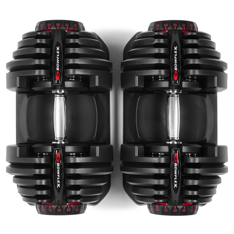 Top view of Bowflex SelectTech 1090 Dumbbells - mobile expanded view