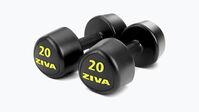Black ZIVA Urethane Tribell Dumbbells - 20 lbs--thumbnail