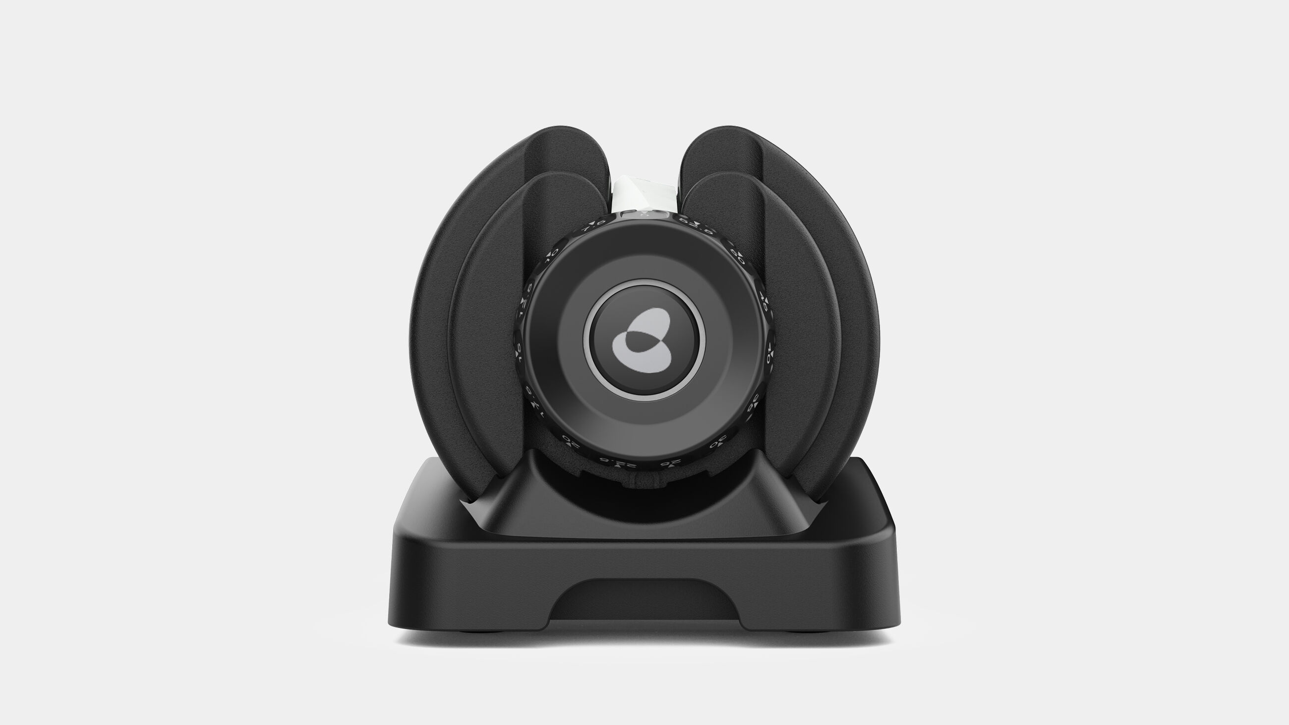 Front view of a single SelectTech Results Series 52 dumbbell - default view