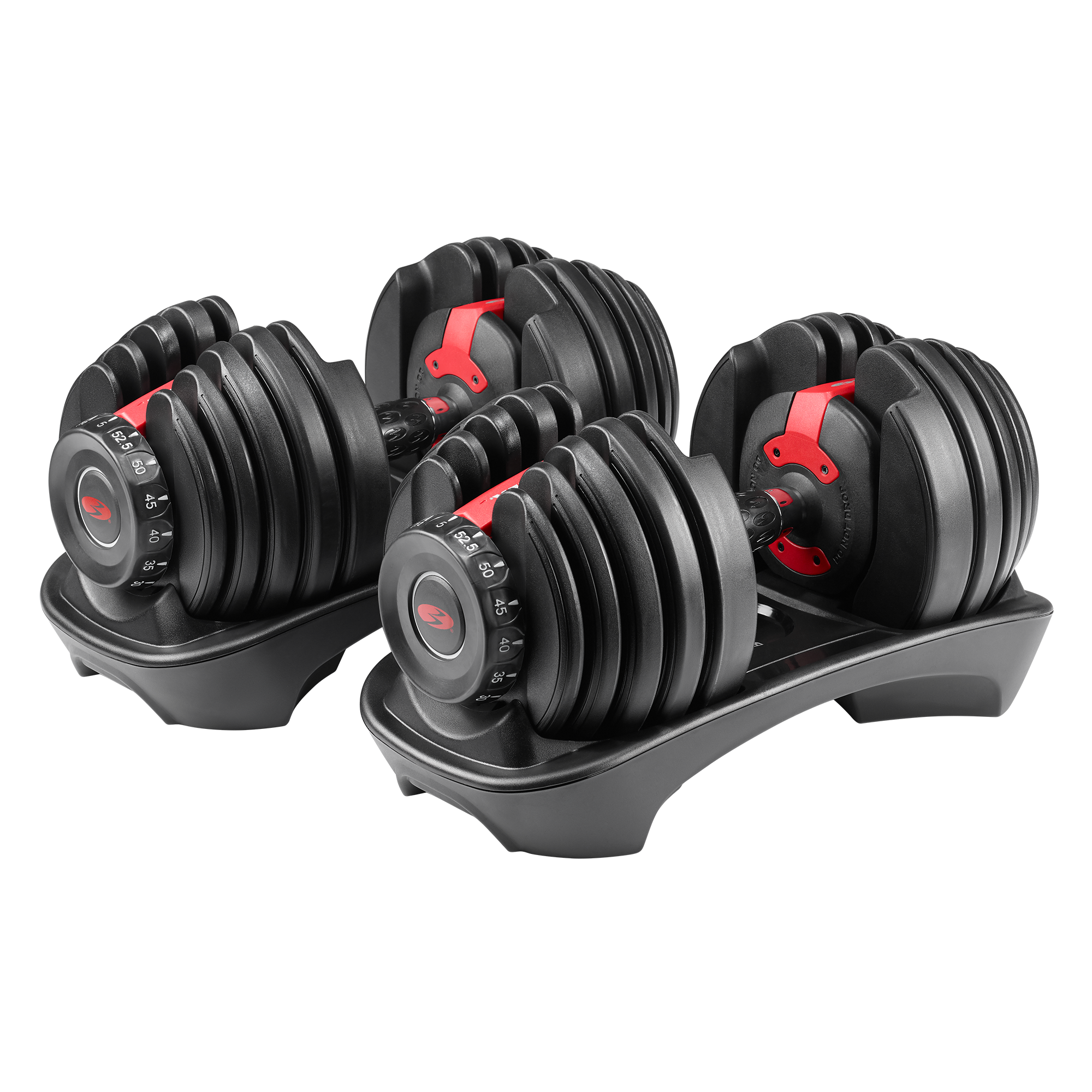 TWO DUMBBELLS Adjustable Dumbbell Weight 52.5lbs Fitness Workout Gym 552 