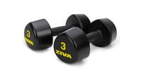 Black ZIVA Urethane Tribell Dumbbells - 3 lbs--thumbnail