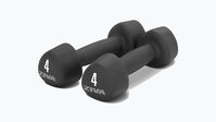 ZIVA Neoprene Tribell Dumbbells &ndash; Black &ndash; 4 lbs, Pair--thumbnail