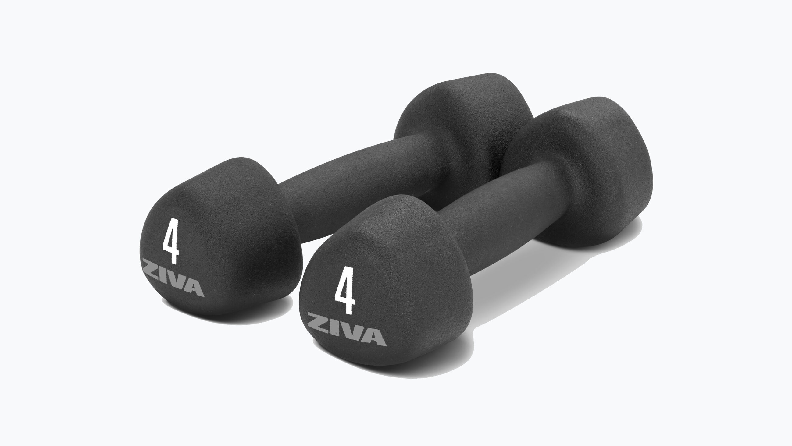 ZIVA Neoprene Tribell Dumbbells &ndash; Black &ndash; 4 lbs, Pair - default view