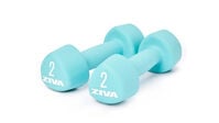 ZIVA Neoprene Tribell Dumbbells &ndash; Turquoise &ndash; 2 lbs, Pair--thumbnail