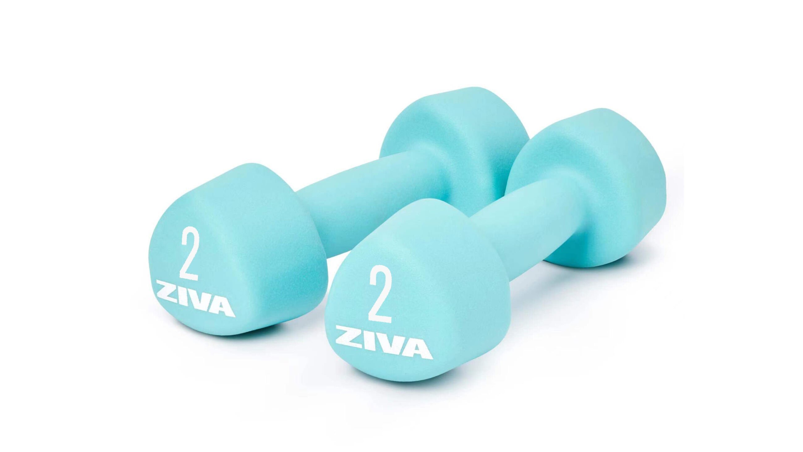 ZIVA Neoprene Tribell Dumbbells &ndash; Turquoise &ndash; 2 lbs, Pair - default view