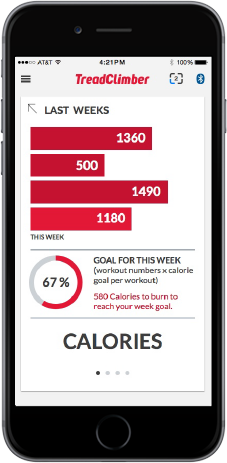 TreadClimber App - Weekly fitness goals