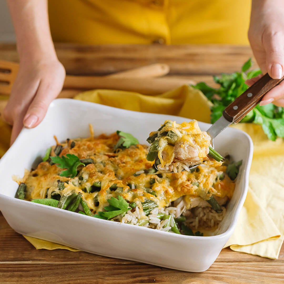 Comfort Food Makeover: Chicken Rice Casserole Recipe | BowFlex