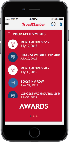 TreadClimber App - Achievement awards