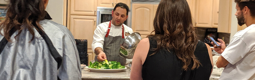 People in a kitchen.