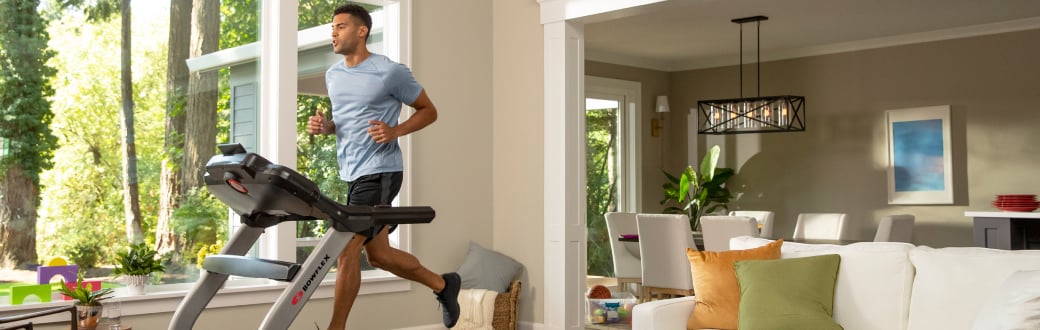 man running on a treadmill