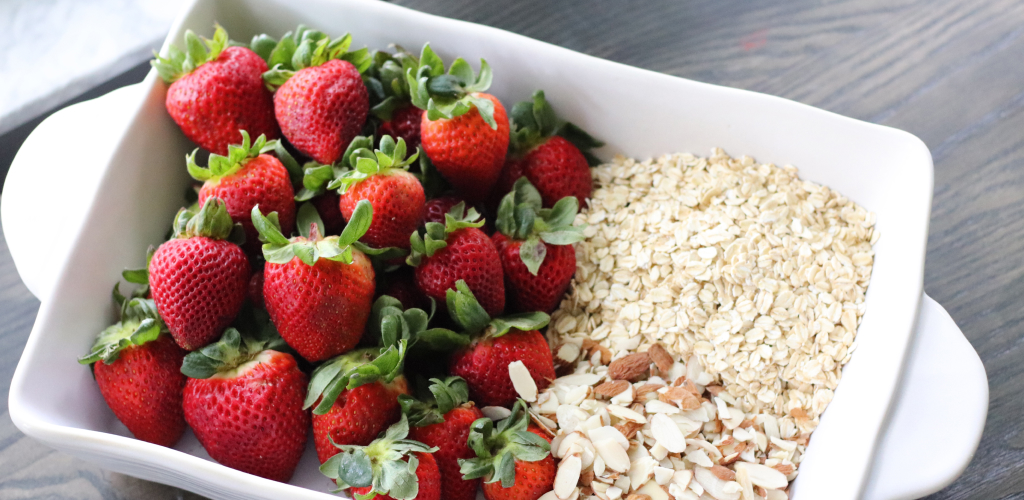 oats, strawberries, and almonds