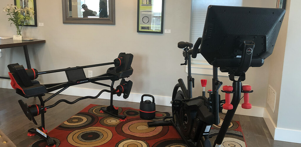 BowFlex 2080 Barbell and VeloCore Bike.