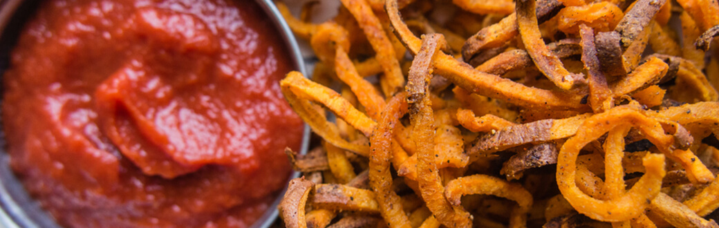 sweet potato fries with a healthy condiment
