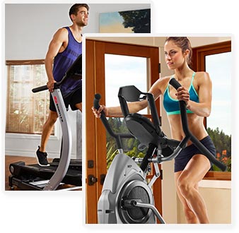 Persons using a TreadClimber and Max Trainer