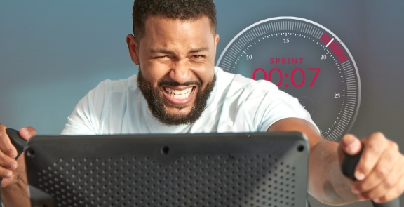 A man using the MT16 for a HIIT workout