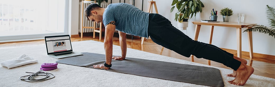 A man performing a plank