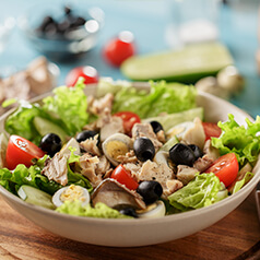 Closeup image of no cook salad