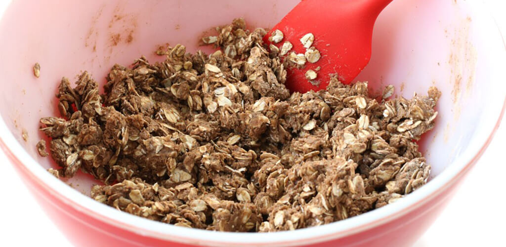 The protein ball mixture in a bowl.