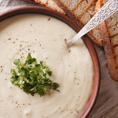 Cauliflower and White Bean Soup closeup