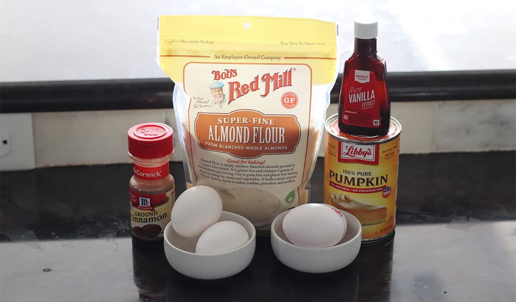 ingredients for almond flour pumpkin pancakes