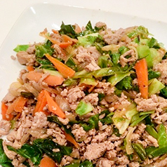 Close up of egg roll in a bowl