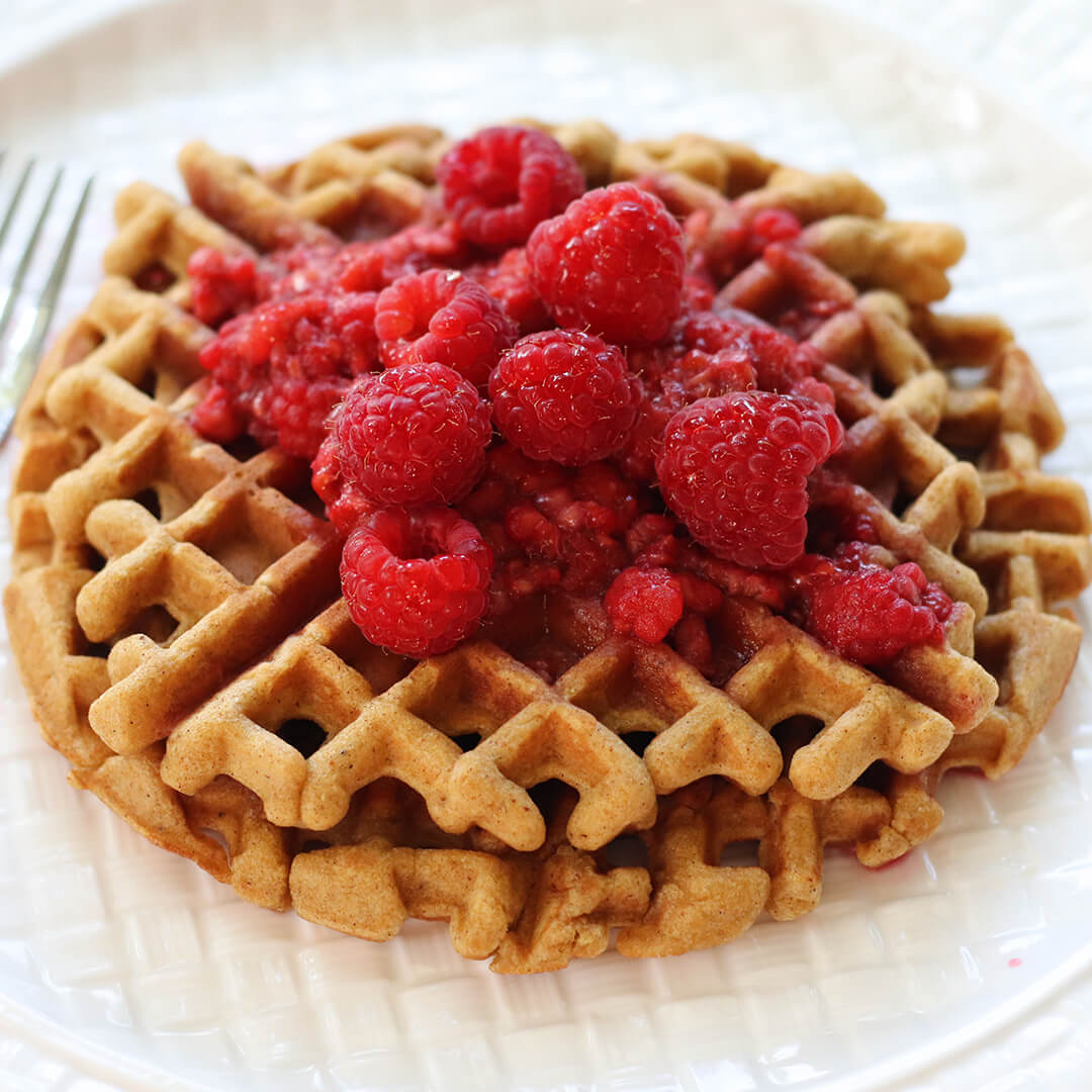 Almond Flour Pumpkin Waffles with Raspberry Reduction Recipe BowFlex