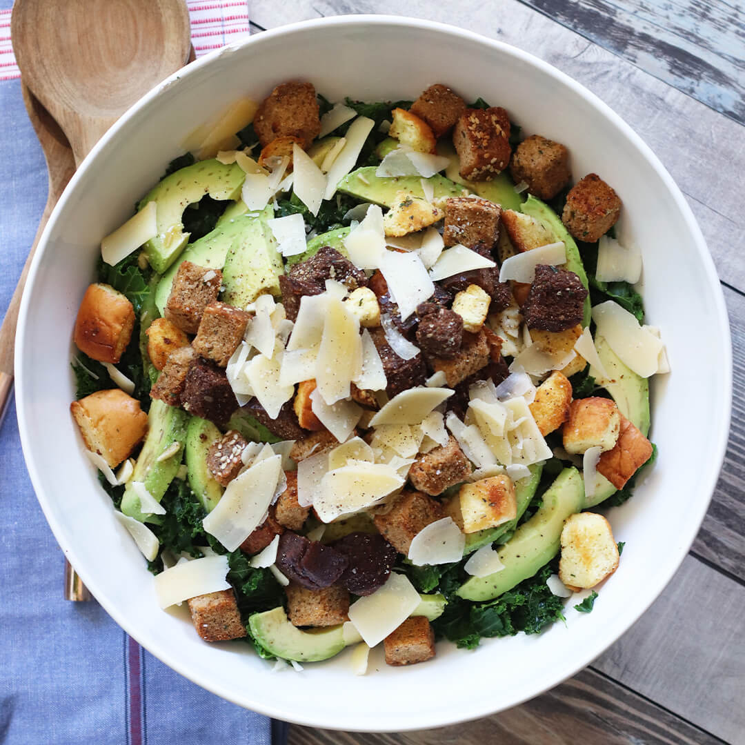 Quick Kale and Avocado Caesar Salad BowFlex