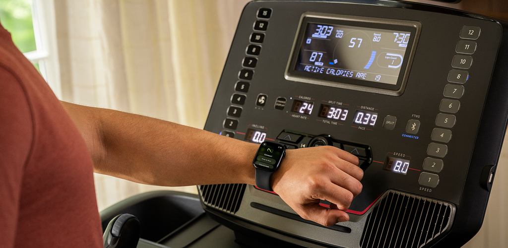 syncing wearable to treadmill screen