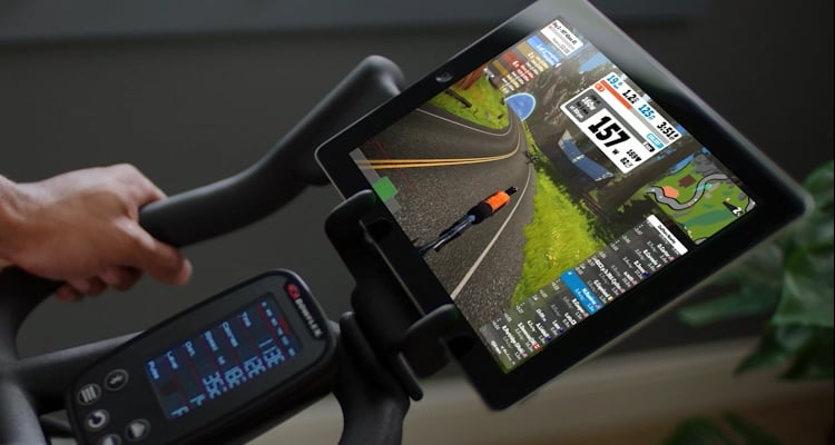 Connect and view Zwift® app from your smart phone or tablet. Separate subscription required.