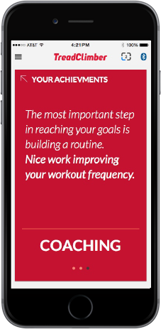 TreadClimber App - Digital coaching and encouragement