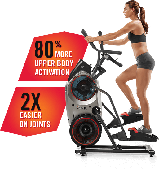 Total body workout with Max. 80% more upper body activation. 2X easier on joints.