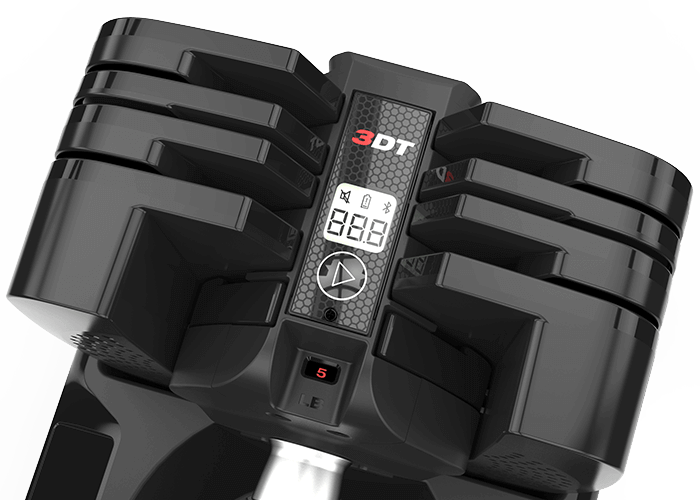 SelectTech 560 dumbbells come with integrated Bluetooth tracking and sync with the Bowflex 3DT App