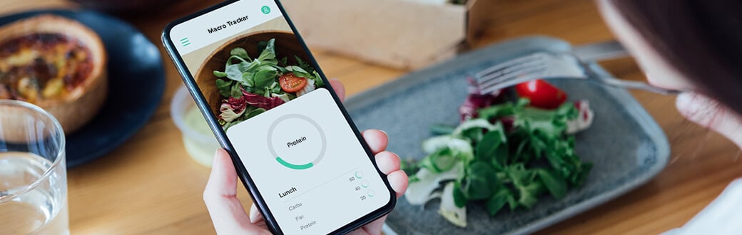 a person using a macro tracker app.
