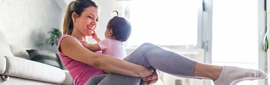 A woman with a baby