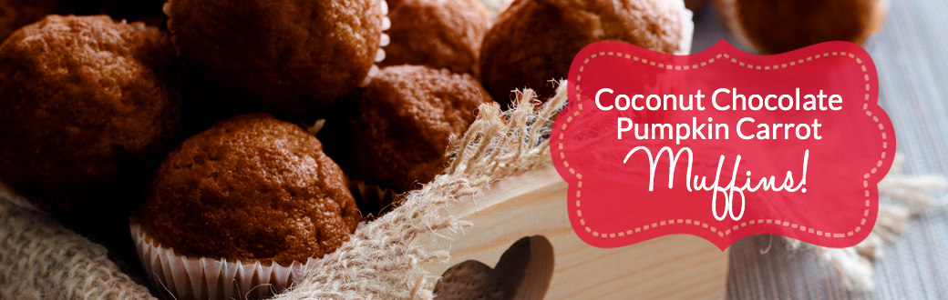 Coconut Chocolate Pumpkin Carrot Muffins